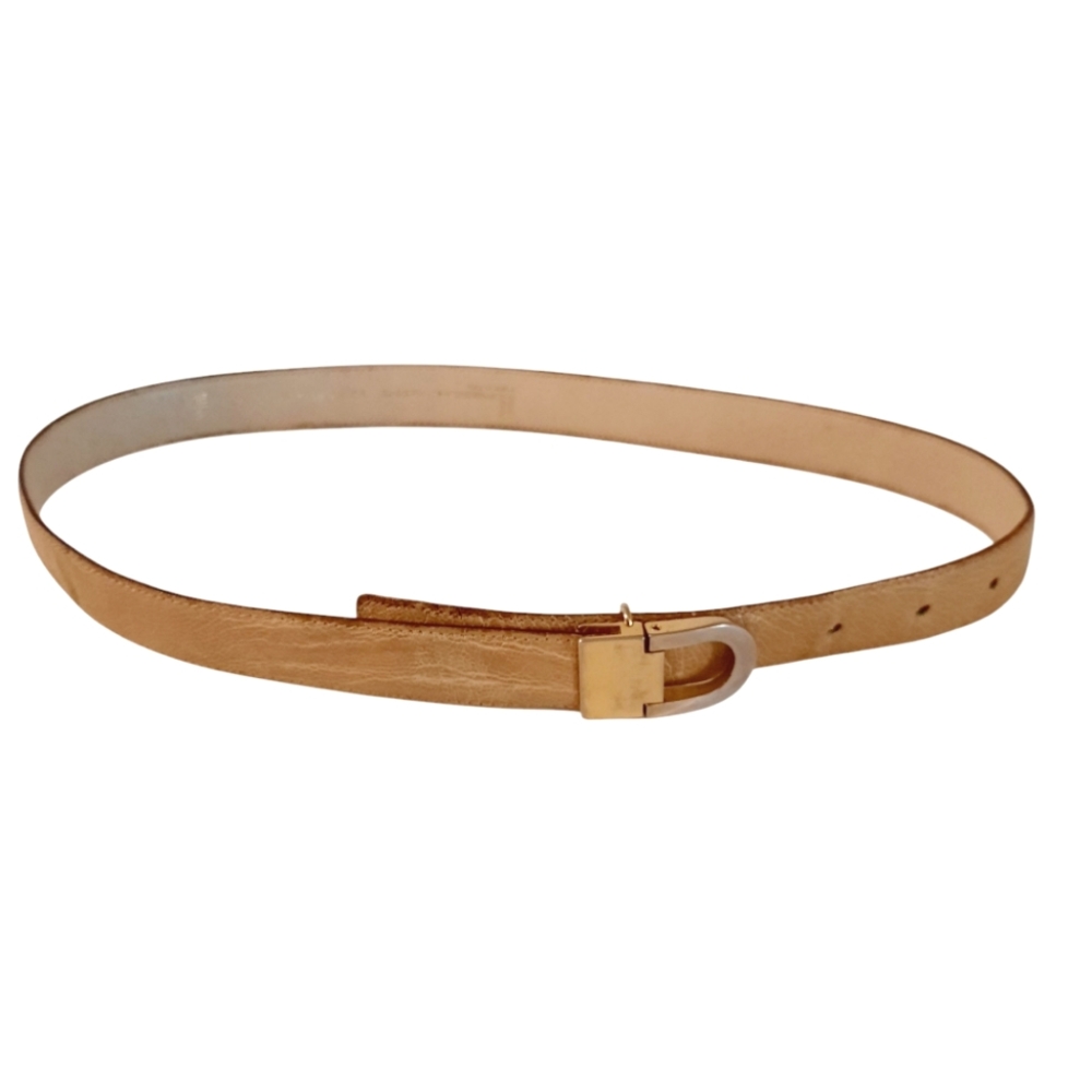 Vtg MORESCHI Genuine Ostrich Leg Leather Tan Belt 70/28 Sz S Made In Italy